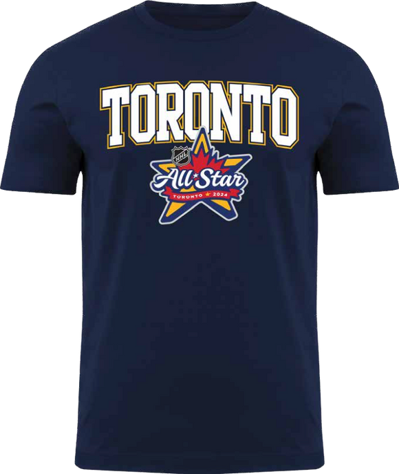 2024 NHL All Star Game Toronto Maple Leafs Back to Basic Logo T Shirt - Navy Blue