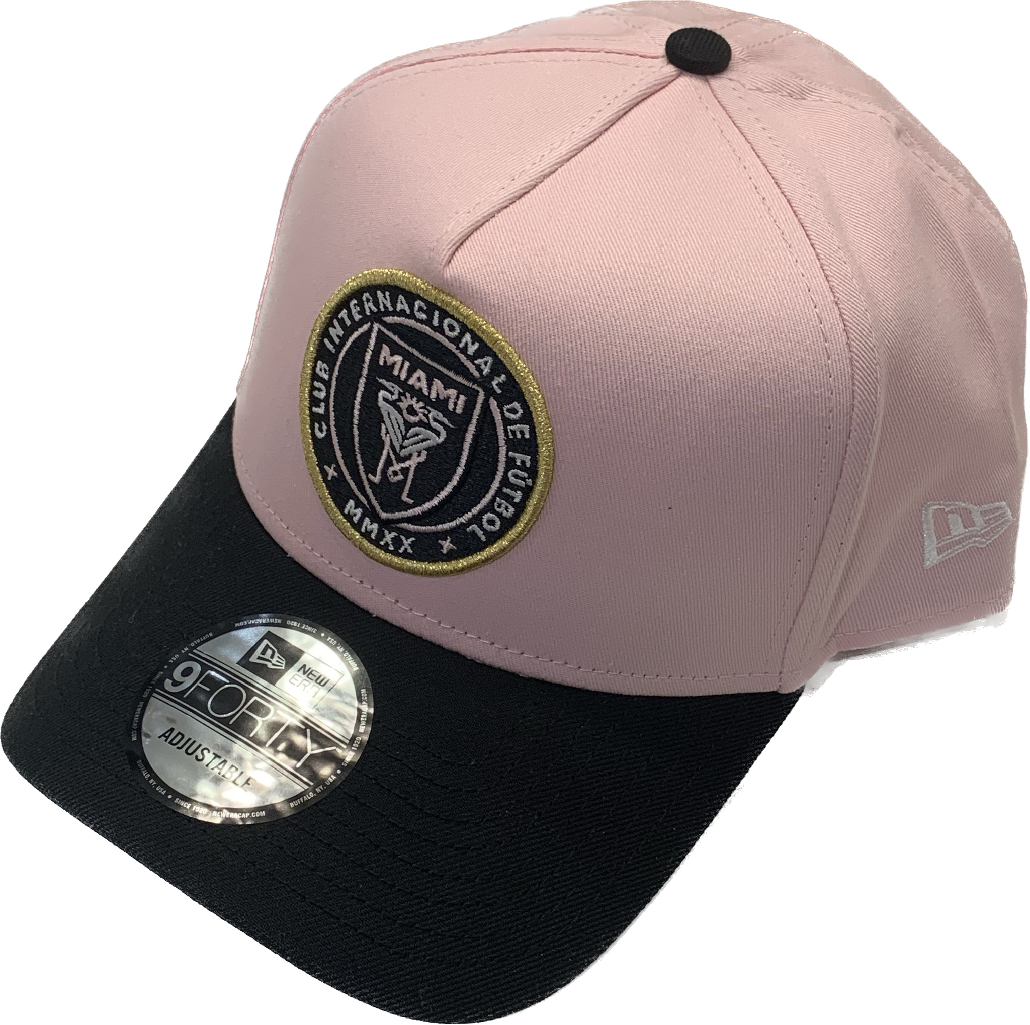 Inter Miami MLS Soccer New Era Pink Black A Frame 9FORTY Adjustable Ha Bleacher Bum Collectibles
