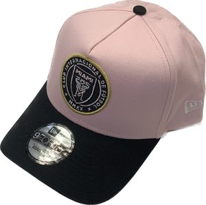Inter Miami MLS Soccer New Era Pink Black A-Frame 9FORTY Adjustable Hat