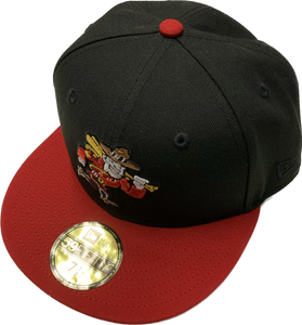 Vancouver Canadians MiLB New Era 59fifty The Mountie Fitted Custom Black Red Cap Hat