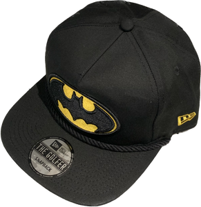 Men s DC Comics Batman Classic Logo Snapback Golfer Rope New Era Black Bleacher Bum Collectibles