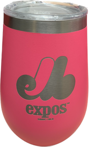 Montreal Expos MLB Baseball Namaka Golfing Buddies 12oz. Wine Tumbler With Lid - Pink