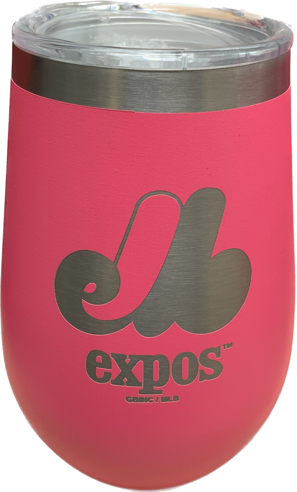 Montreal Expos MLB Baseball Namaka Golfing Buddies 12oz. Wine Tumbler With Lid - Pink