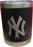 New York Yankees MLB Baseball Namaka Golfing Buddies 10oz. Low Ball Tumbler With Lid - Black