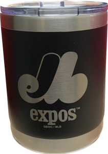 Montreal Expos MLB Baseball Namaka Golfing Buddies 10oz. Low Ball Tumbler With Lid - Black