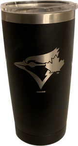 Toronto Blue Jays MLB Baseball Namaka Golfing Buddies 20oz. Black Coffee Tumbler With Lid - Black
