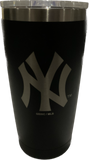 New York Yankees MLB Baseball Namaka Golfing Buddies 20oz. Black Coffee Tumbler With Lid - Black