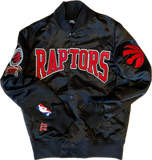 Men's Toronto Raptors NBA Basketball Pro Standard Black Crest Emblem Satin Full-Snap Jacket