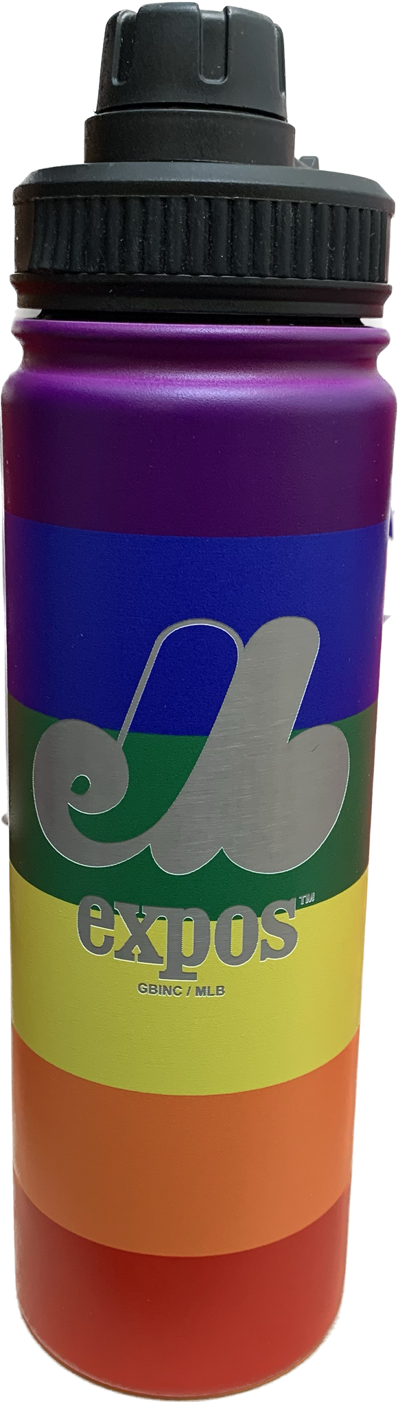 Montreal Expos MLB Baseball Namaka Golfing Buddies 21oz Stainless Steel Wide Mouth Water Bottle - Rainbow