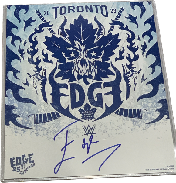 WWE Superstar Edge Adam Copeland Toronto Maple Leafs Collaboration Signed 11x14 Photo - #'ed 35/100