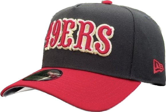 San Francisco 49ers New Era Retro Word Mark A-Frame 9FORTY Adjustable Hat - Black/Red