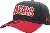 San Francisco 49ers New Era Retro Word Mark A-Frame 9FORTY Adjustable Hat - Black/Red