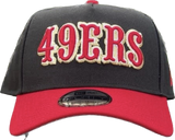 San Francisco 49ers New Era Retro Word Mark A-Frame 9FORTY Adjustable Hat - Black/Red