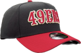 San Francisco 49ers New Era Retro Word Mark A-Frame 9FORTY Adjustable Hat - Black/Red