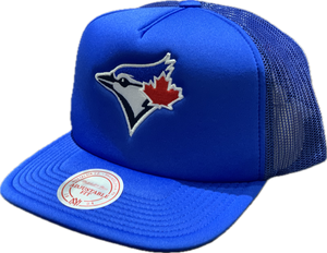 Men's Toronto Blue Jays MLB Mitchell & Ness Mesh Trucker Evergreen Snapback Hat