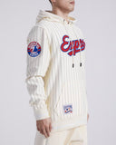 Men's Pro Standard Montreal Expos MLB Pinstripe Fleece Pullover Hoodie - Eggshell