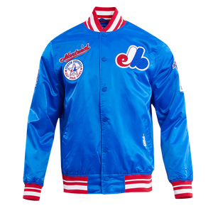 Men's Pro Standard Royal Blue Montreal Expos Classic Satin Full-Snap Jacket