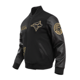 Men's Pro Standard MLB Toronto Blue Jays Black & Gold Big Logo Varsity Jacket