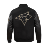 Men's Pro Standard MLB Toronto Blue Jays Black & Gold Big Logo Varsity Jacket