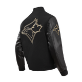 Men's Pro Standard MLB Toronto Blue Jays Black & Gold Big Logo Varsity Jacket