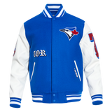 Men's Pro Standard MLB Toronto Blue Jays Royal Blue & White Old English Varsity Jacket