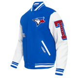 Men's Pro Standard MLB Toronto Blue Jays Royal Blue & White Old English Varsity Jacket
