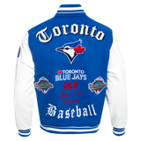 Men's Pro Standard MLB Toronto Blue Jays Royal Blue & White Old English Varsity Jacket