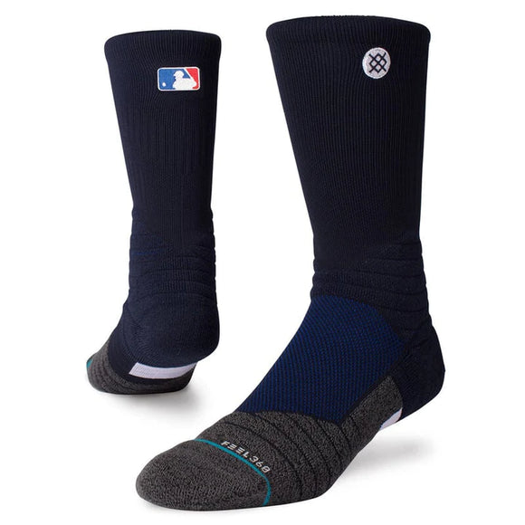 Men's MLB Baseball Diamond Pro Primary Crew Dark Navy Blue Calf Socks - Size Large