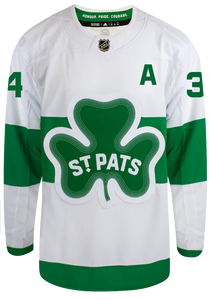 Men's Toronto Maple Leafs adidas White St. Patricks Alternate Primegreen Authentic Jersey w/ Milk Patch - Auston Matthews