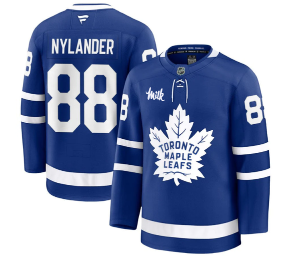 Men's Toronto Maple Leafs William Nylander Fanatics Blue Captain Patch Home Premium Jersey - With Milk Patch