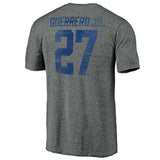 Men's Toronto Blue Jays Fanatics Branded Heathered Gray Vladimir Guerrero Jr. Heritage Tri-Blend T-Shirt