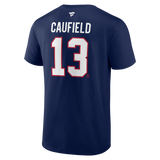 Men's Montreal Canadiens Cole Caufield Fanatics Branded Navy Authentic Stack – Name & Number T-Shirt