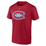 Men's Montreal Canadiens Patrik Laine Fanatics Branded Red Authentic Stack – Name & Number T-Shirt