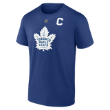 Men's Toronto Maple Leafs Auston Matthews Fanatics Branded Blue Logo Authentic Stack Name & Number With C - T-Shirt