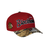Men's Chicago Blackhawks Script NHL New Era 9Forty A-Frame Snapback Hat - Red/RealTree