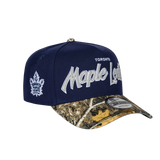 Men's Toronto Maple Leafs Script NHL New Era 9Forty A-Frame Snapback Hat - Navy/RealTree