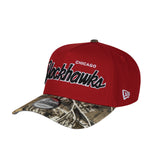 Men's Chicago Blackhawks Script NHL New Era 9Forty A-Frame Snapback Hat - Red/RealTree