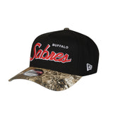 Men's Buffalo Sabres Script NHL New Era 9Forty A-Frame Snapback Hat - Black/RealTree