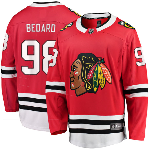 Men's Chicago Blackhawks Connor Bedard Fanatics Branded Red Home Breakaway - Ironed On Player Jersey