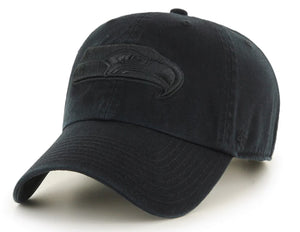 Men's Seattle Seahawks '47 Clean Up Black on Black Hat Cap NFL Football Adjustable Strap