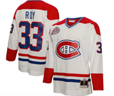 Men's Montreal Canadiens Patrick Roy Mitchell & Ness White 1992 Blue Line Player Jersey