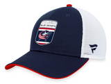 Men's Columbus Blue Jackets Fanatics Branded Navy 2023 NHL Draft On Stage Trucker Adjustable Hat