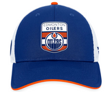 Men's Edmonton Oilers Fanatics Branded Blue 2023 NHL Draft On Stage Trucker Adjustable Hat