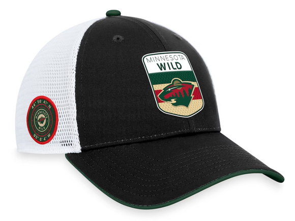 Men's Minnesota Wild Fanatics Branded Black 2023 NHL Draft On Stage Trucker Adjustable Hat