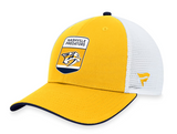 Men's Nashville Predators Fanatics Branded Gold 2023 NHL Draft On Stage Trucker Adjustable Hat
