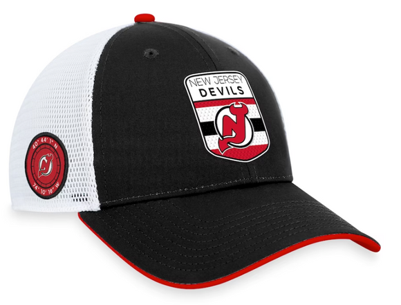 Men's New Jersey Devils Fanatics Branded Black 2023 NHL Draft On Stage Trucker Adjustable Hat