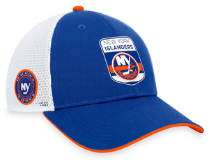 Men's New York Islanders Fanatics Branded Royal 2023 NHL Draft On Stage Trucker Adjustable Hat