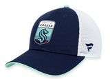 Men's Seattle Kraken Fanatics Branded Deep Sea Blue 2023 NHL Draft On Stage Trucker Snapback Hat