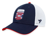 Youth Montreal Canadiens Fanatics Branded Navy 2023 NHL Draft On Stage Trucker Adjustable Hat
