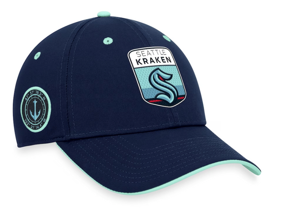 Men's Seattle Kraken Fanatics Branded Deep Sea Blue 2023 NHL Draft Authentic Pro Flex Hat